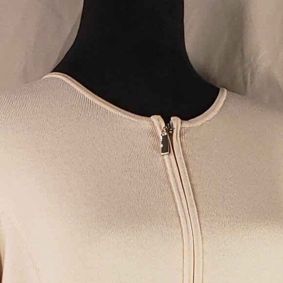 Liz Claiborne XL Light Pink Zip-Up Silk Blend Knit Sweater - Picture 1 of 6